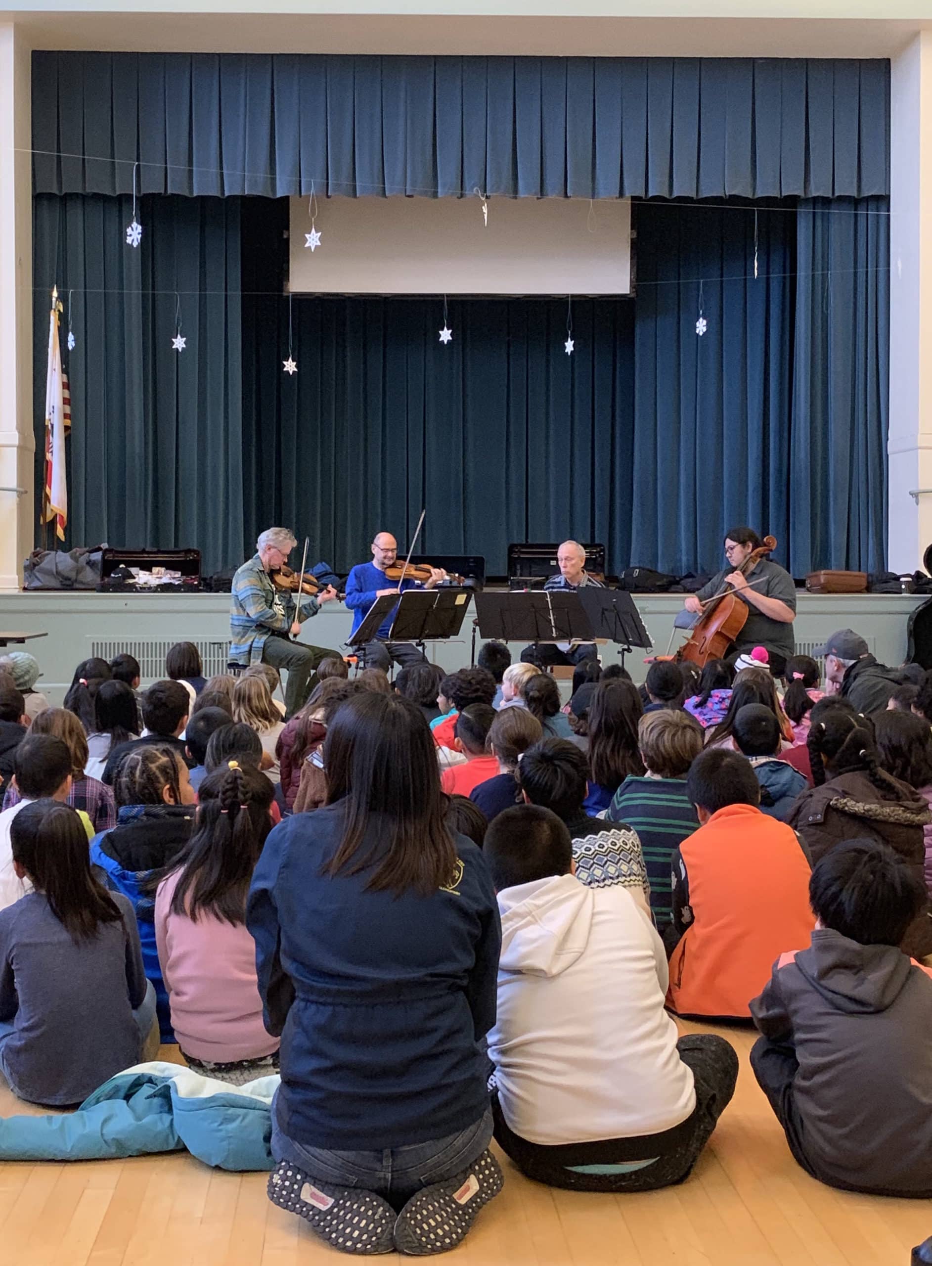 Kronos performs for SFUSD 3rd graders to kick of Kronos Music: DIY